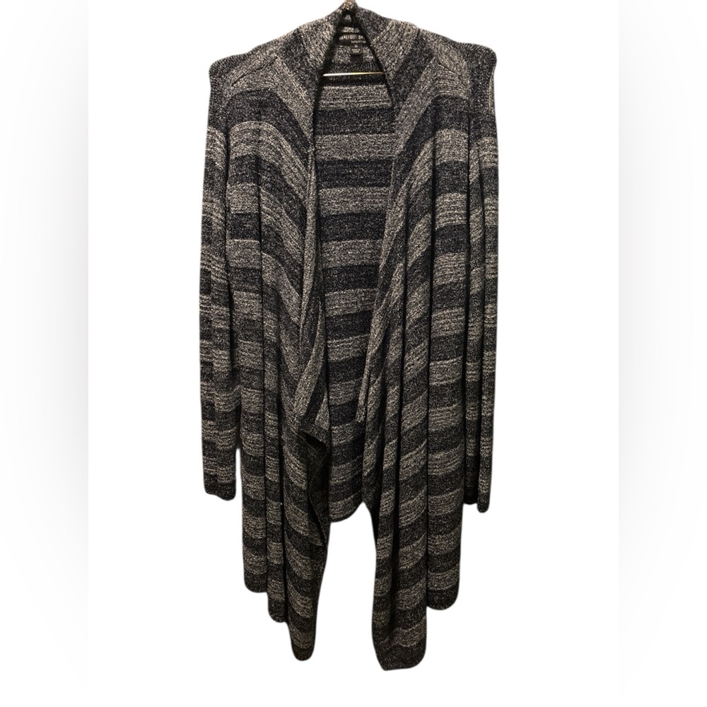 Barefoot Dreams Waterfall Open Front Cardigan- Blue Striped-$168
